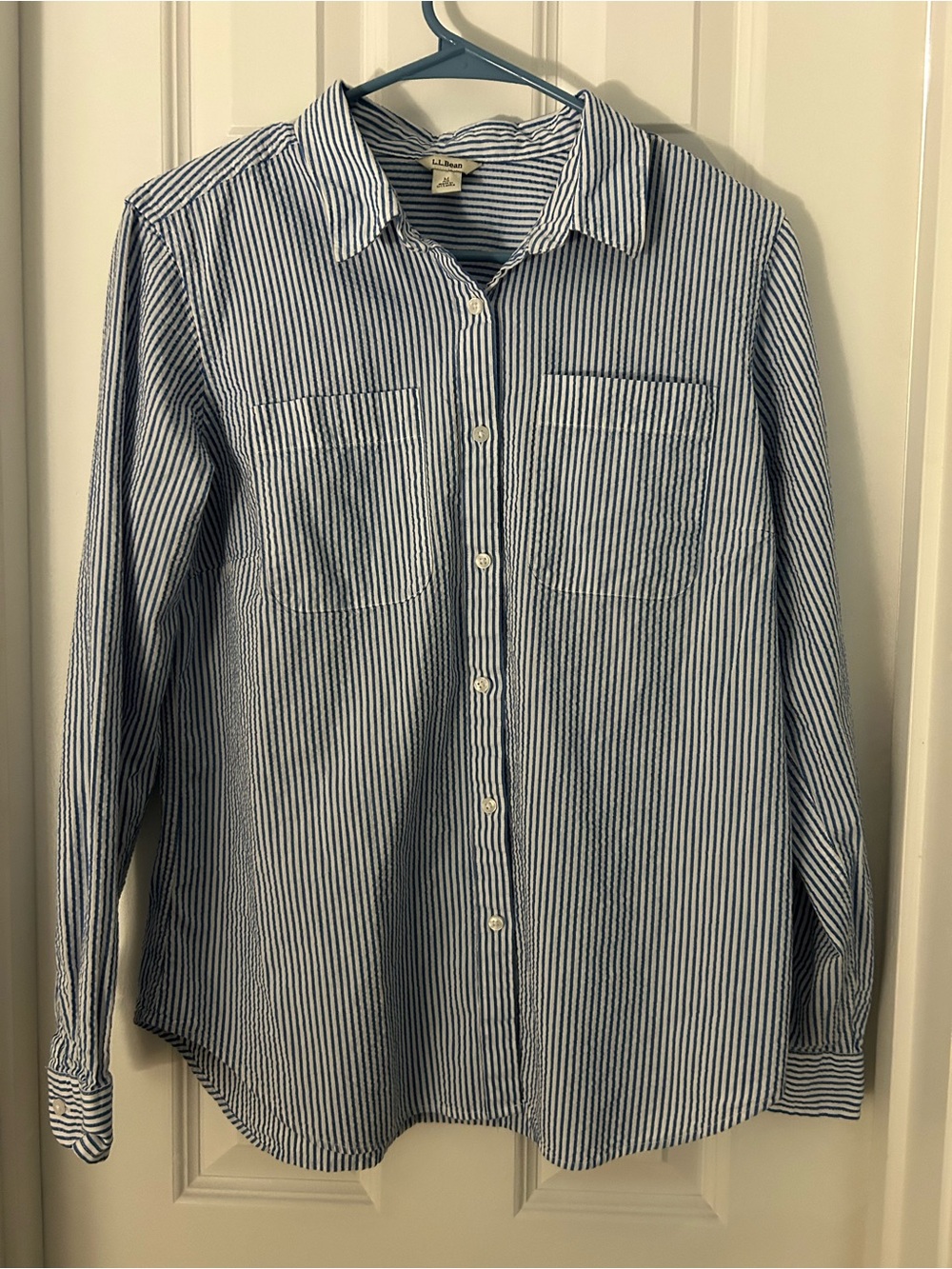 LL Bean Women's Seersucker Button Down